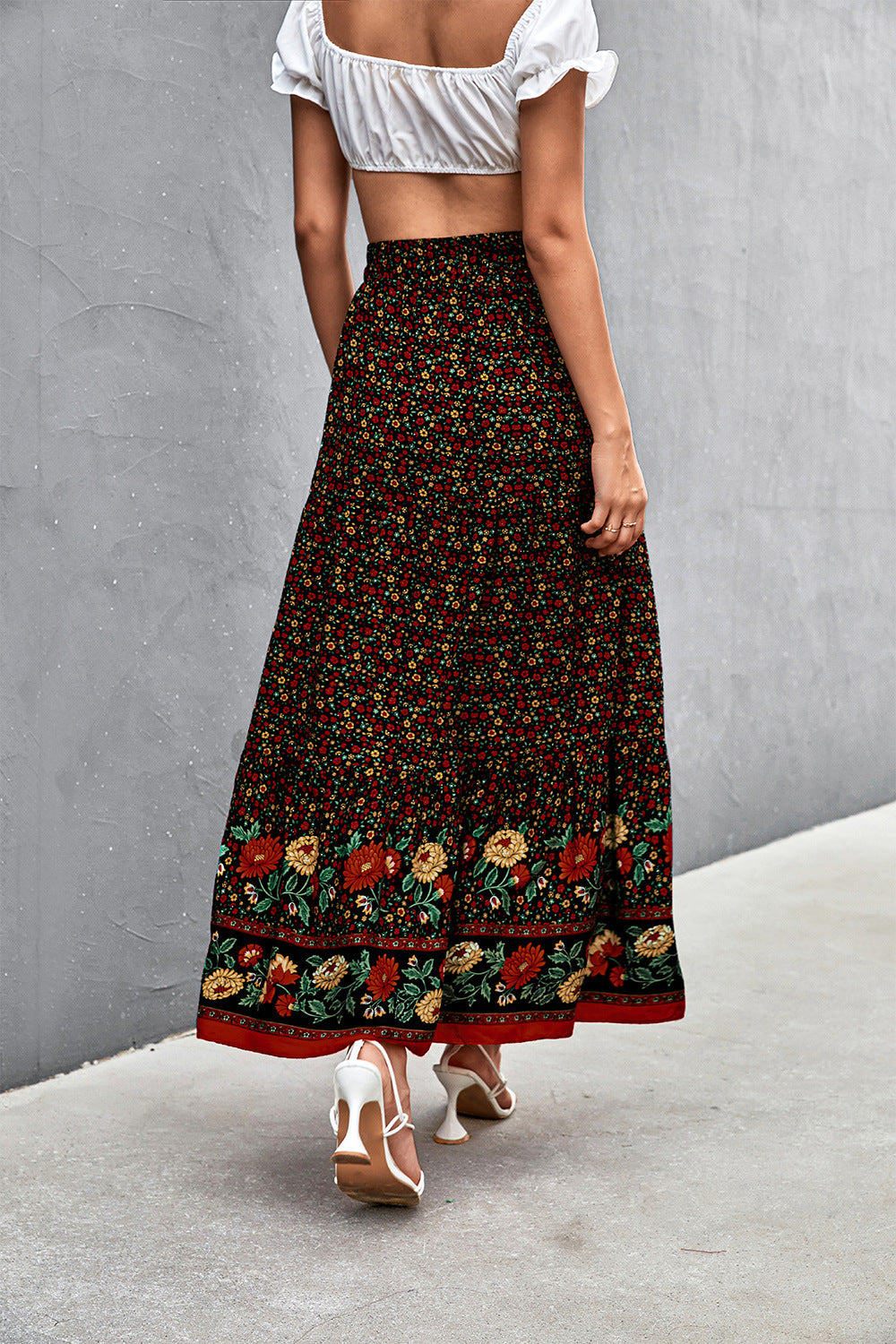 Honeybee Mumford's Floral Tied Maxi Skirt