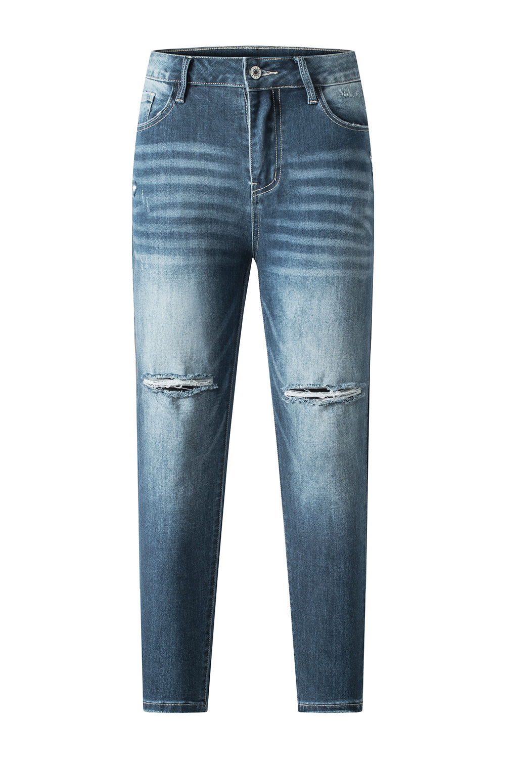 Honeybee Mumford's Blue Distressed Ripped Skinny Jeans