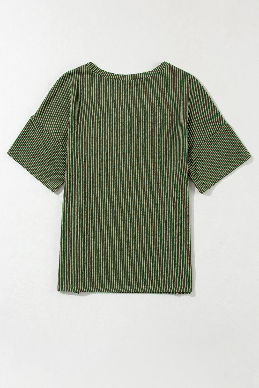 Honeybee Mumford's Jungle Green Corded V Neck Chest Pocket Loose T-shirt