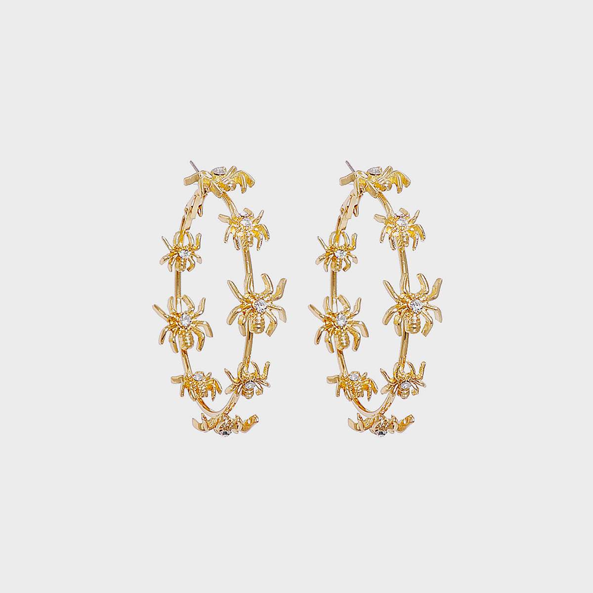 honeybee Mumford's Circle Shape Rhinestone Earrings