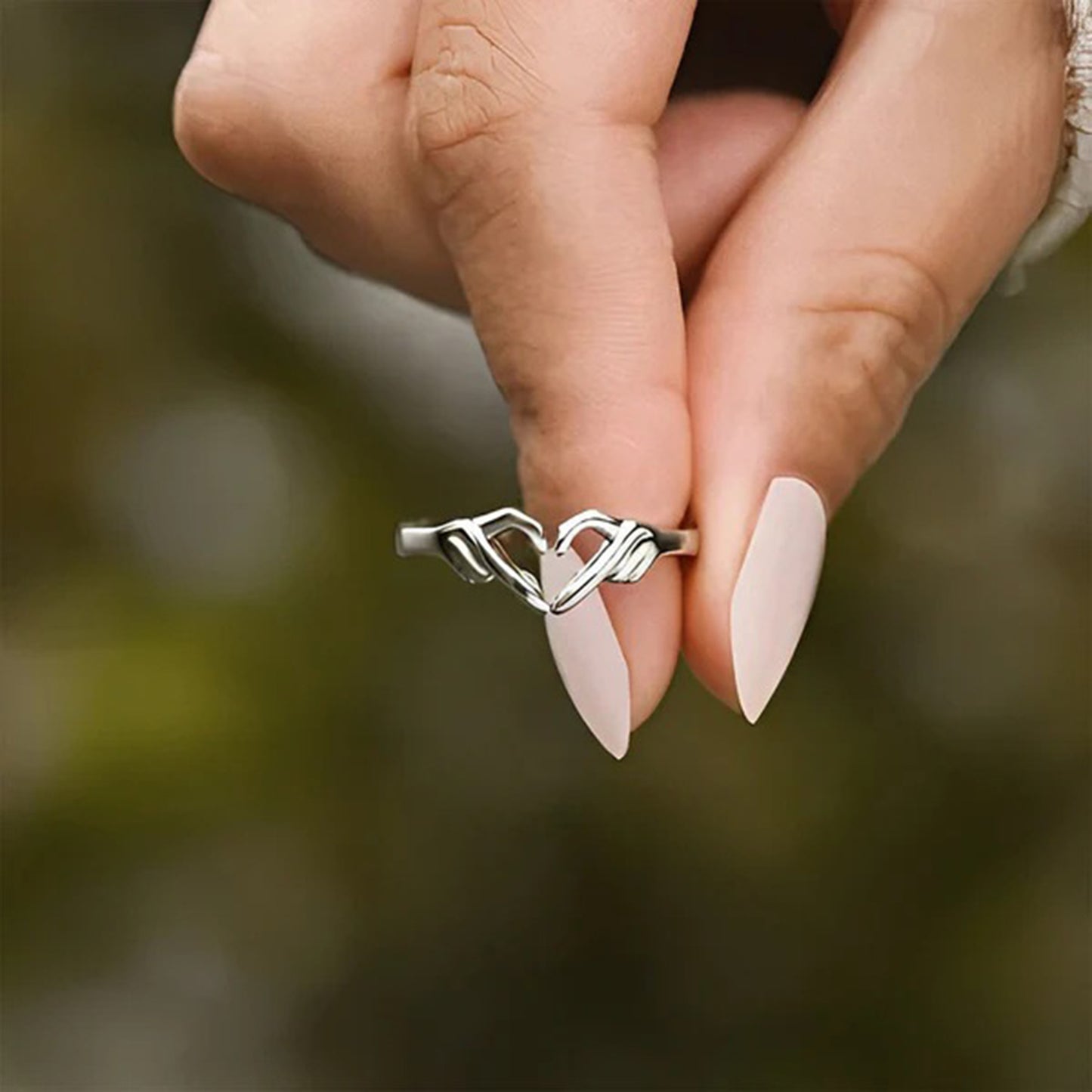 Honeybee Mumford's Hand Heart Shape Sterling Silver Open Ring