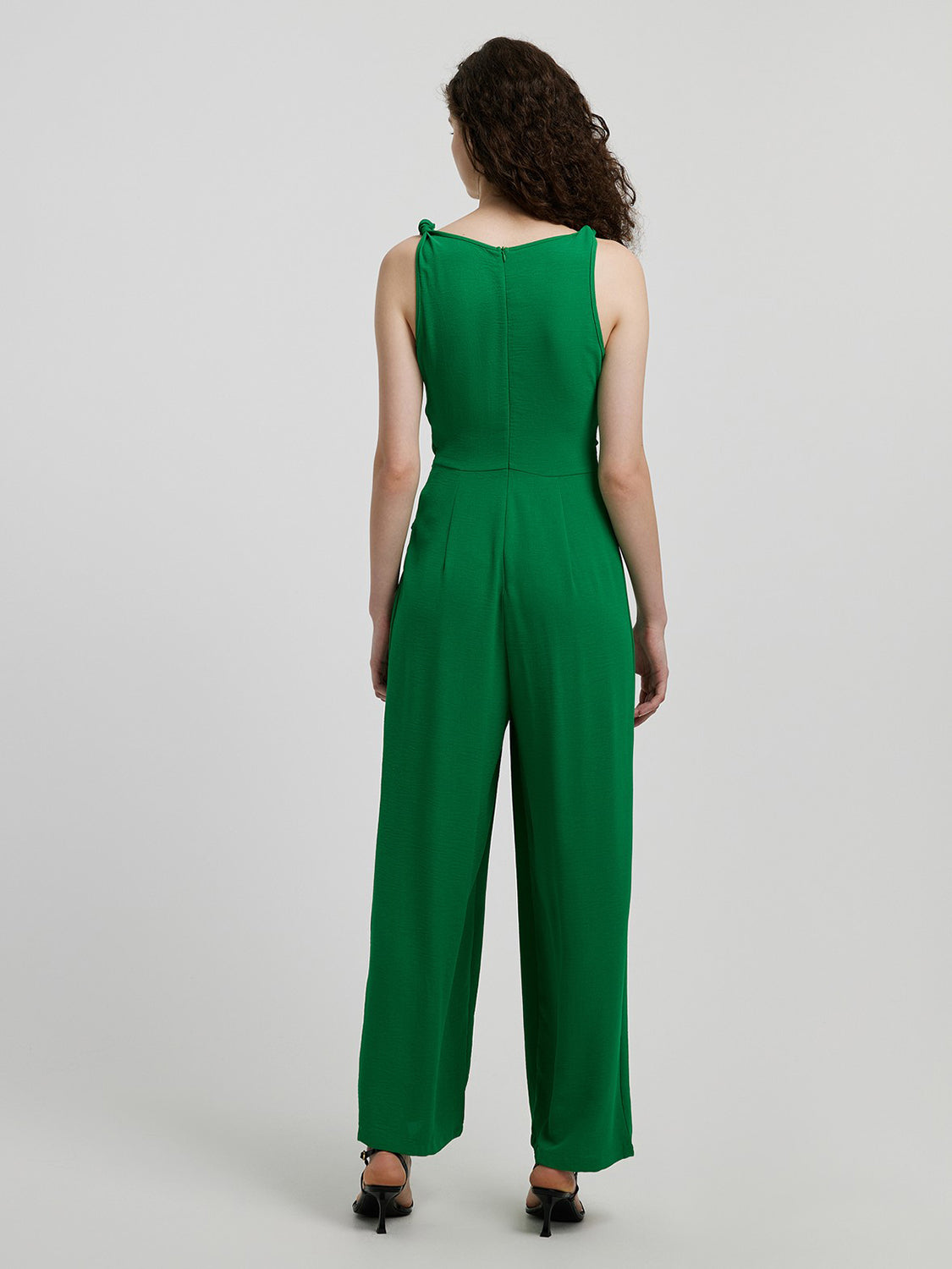 Honeybee Mumford's Knot Detail Tie Front Sleeveless Jumpsuit