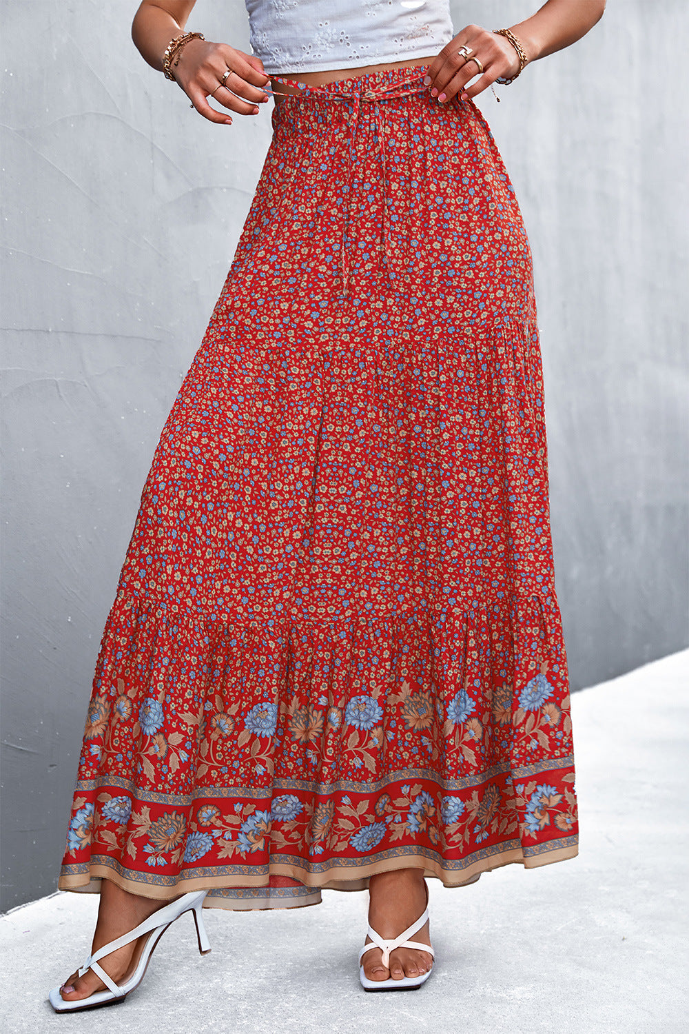 Honeybee Mumford's Floral Tied Maxi Skirt