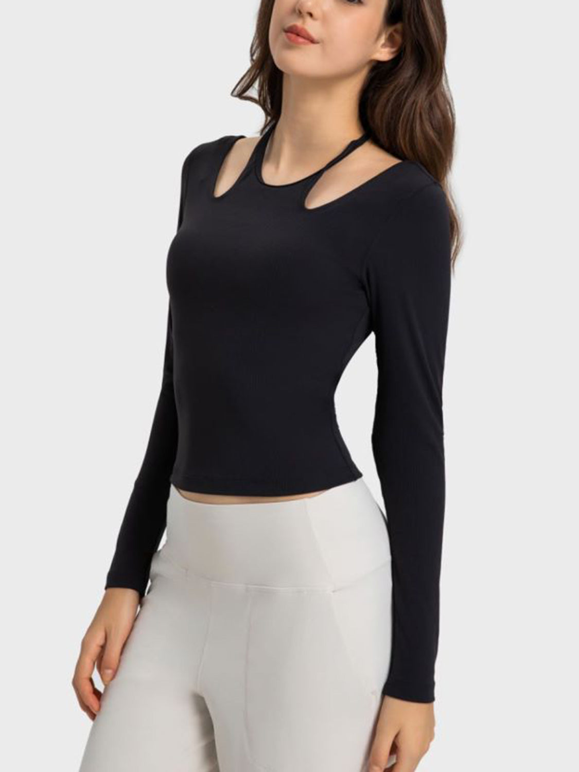 Honeybee Mumford's Halter Neck Long Sleeve Sporty Top