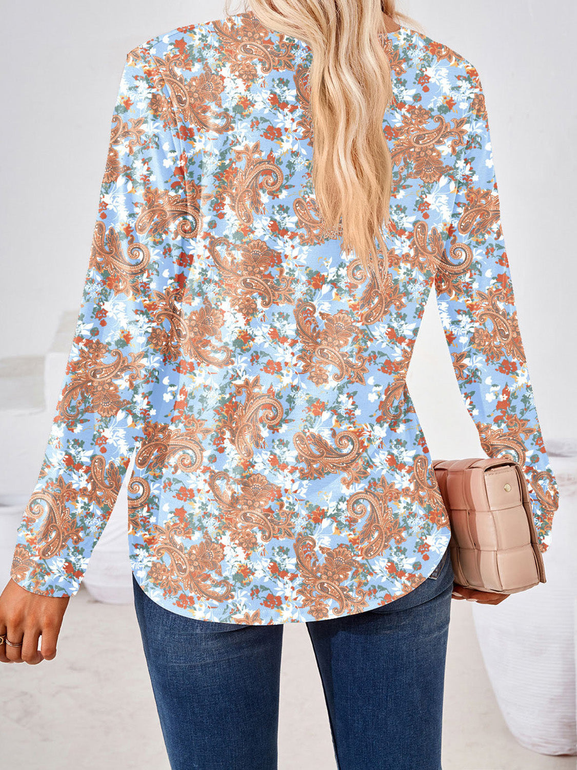 Honeybee Mumford's Full Size Square Neck Long Sleeve Blouse