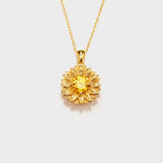 Honeybee Mumford's Sunflower Shape 18K Gold-Plated Pendant Necklace