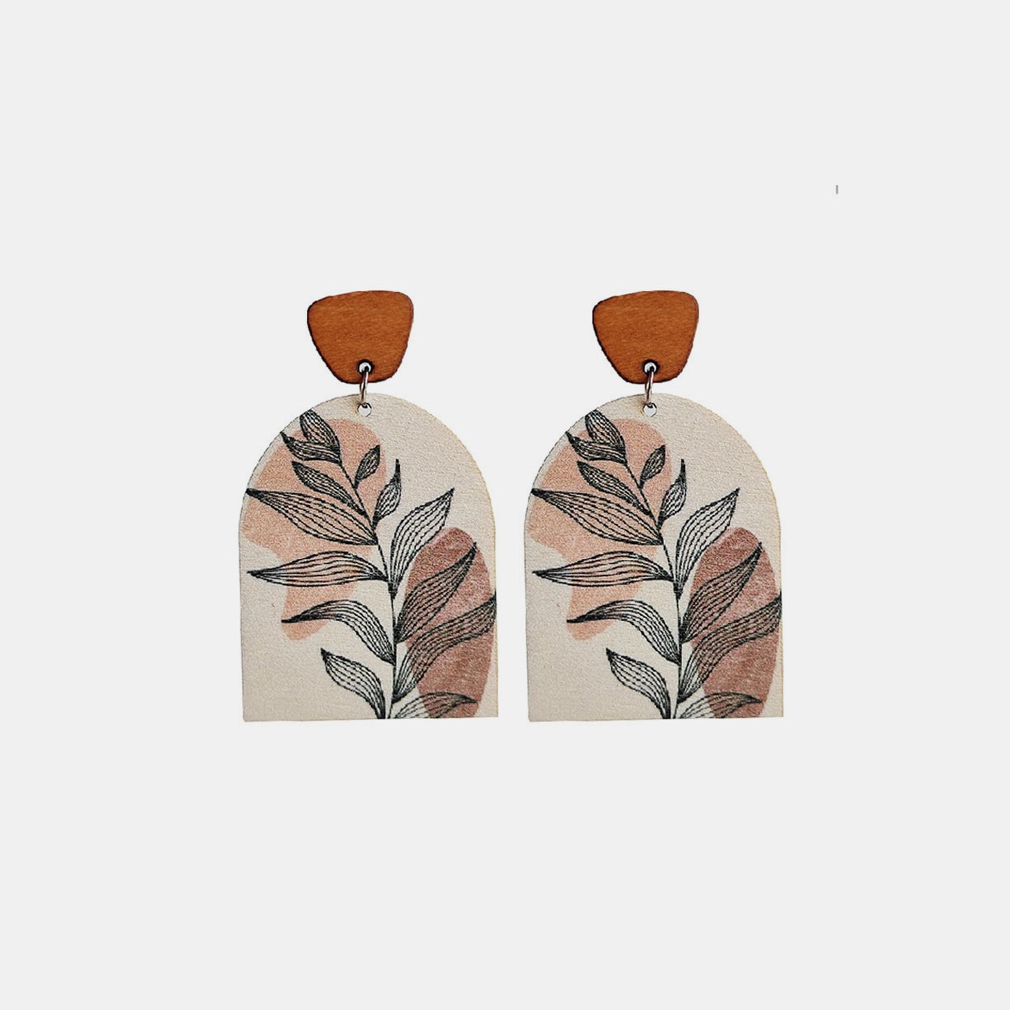 honeybee Mumford's Geometrical Shape Wooden Drop Earrings