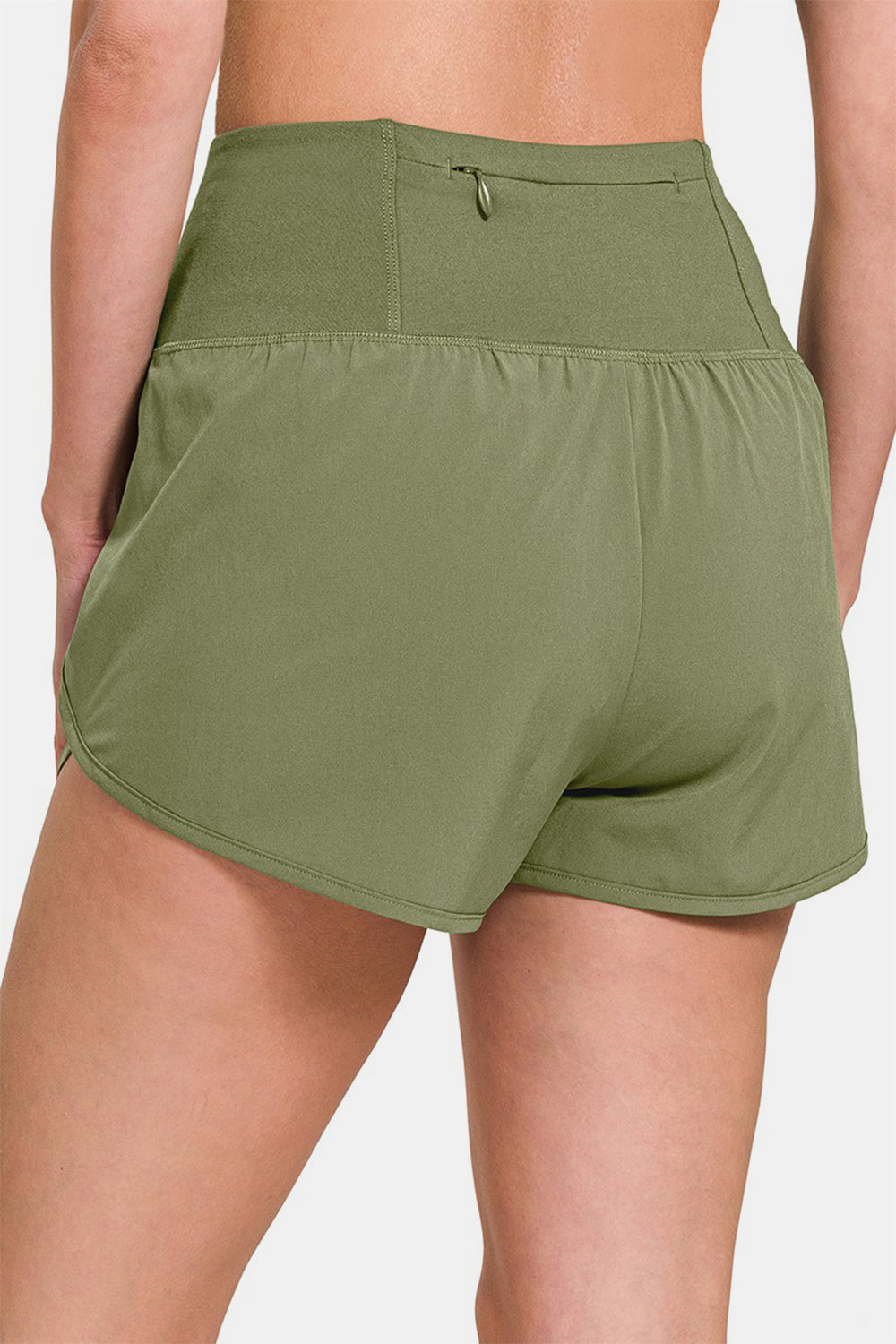 Honeybee Mumford's High-Waisted Zippered Back Pocket Active Shorts