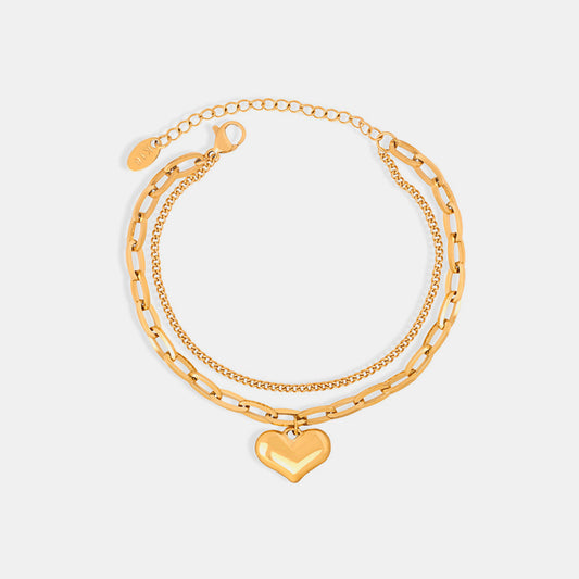 honeybee Mumford's Heart Shape Lobster Closure Chain Bracelet