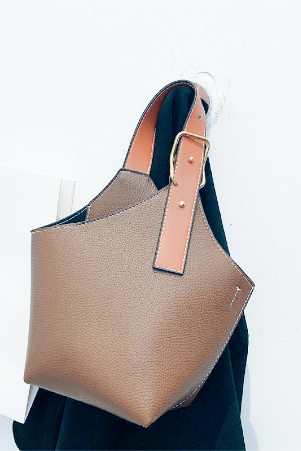 honeybee Mumford's Leather Bucket Bag