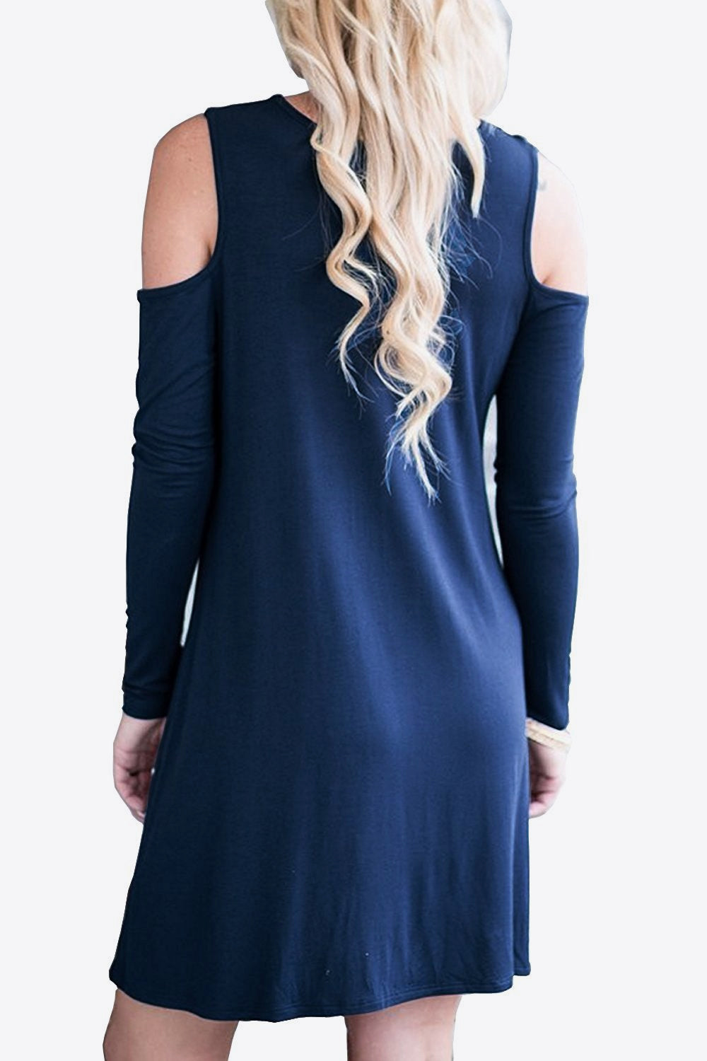 Honeybee Mumford's Cold-Shoulder Long Sleeve Round Neck Dress