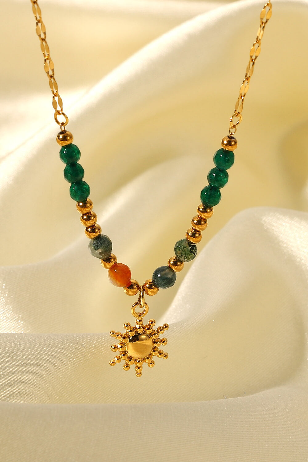 Honeybee Mumford's Sun Pendant Natural Stone Necklace