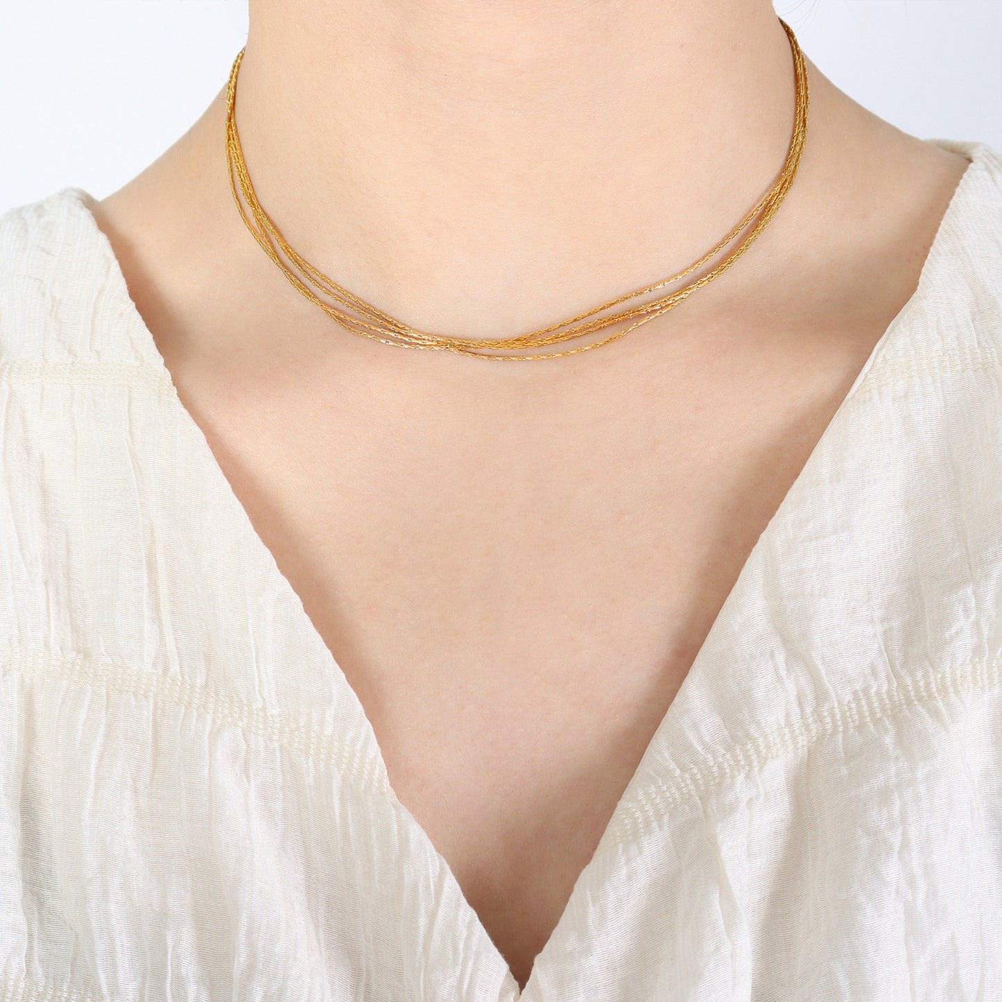 Honeybee Mumford's 18K Gold-Plated Multi-Layer Clavicle Chain Necklace