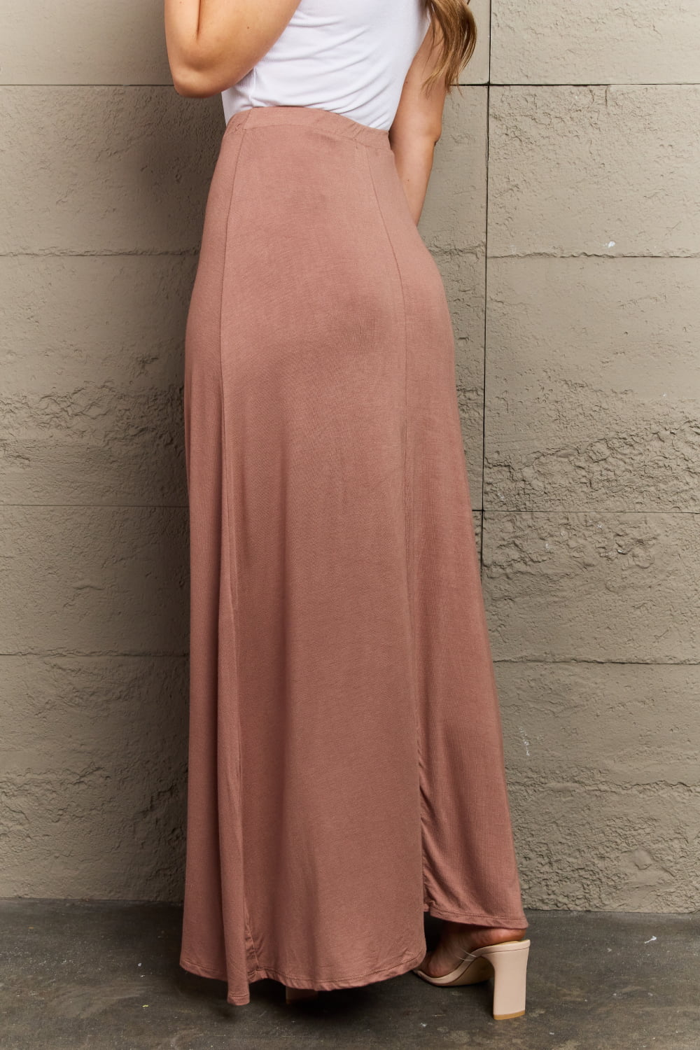 Honeybee Mumford's For The Day Full Size Flare Maxi Skirt in Chocolate