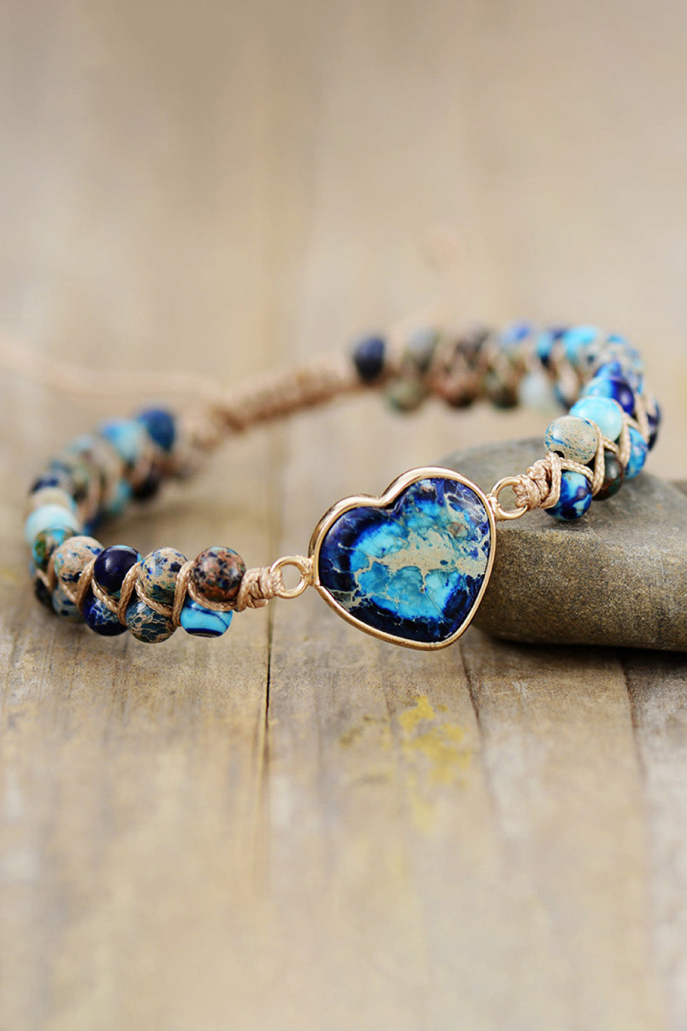 honeybee Mumford's Heart Shape Natural Stone Bracelet