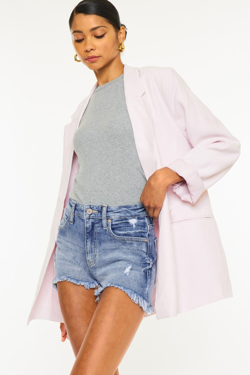 Honeybee Mumford's Distressed Raw Hem Denim Shorts