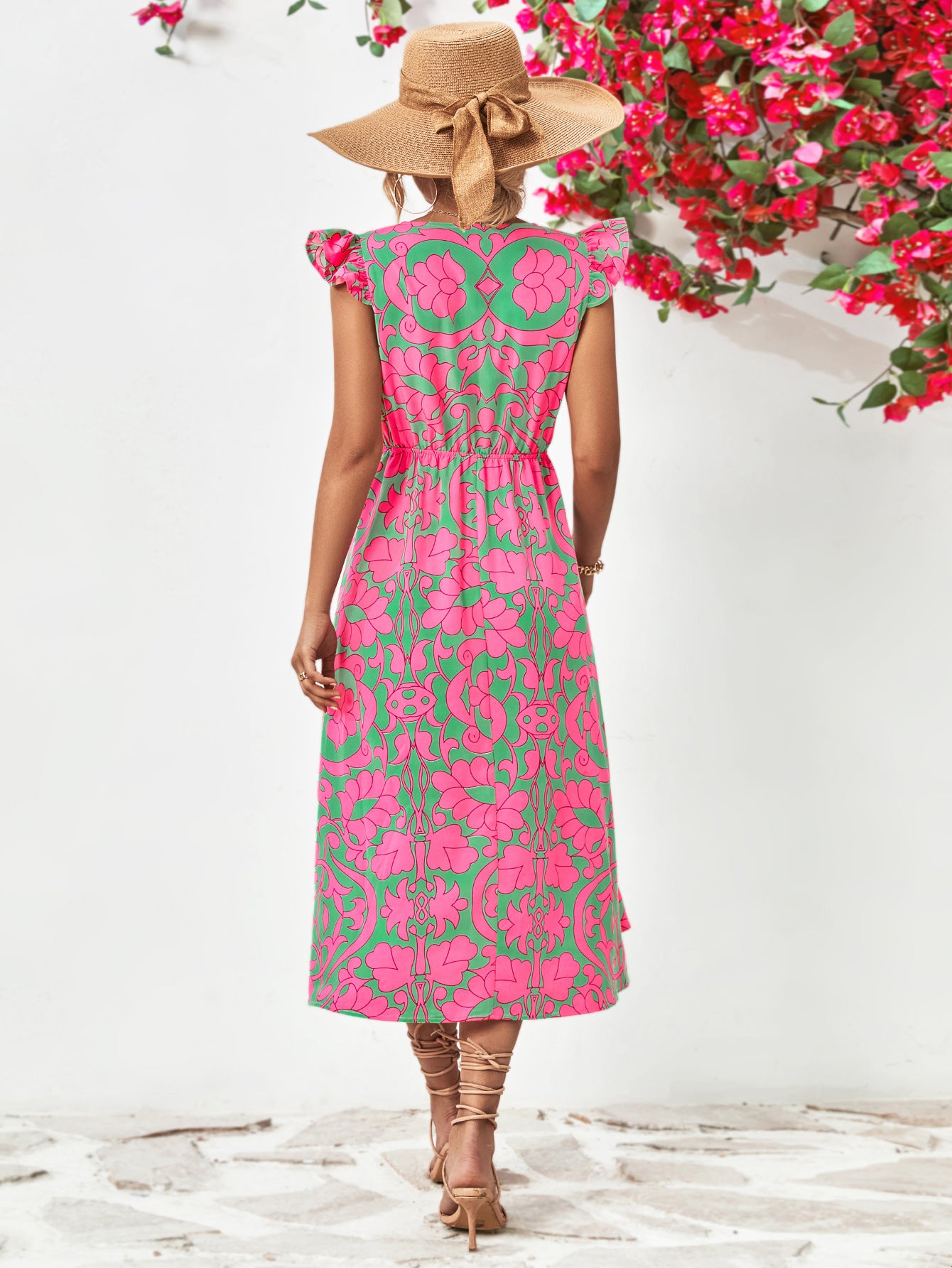 Honeybee Mumford's Floral V-Neck Cap Sleeve Dress