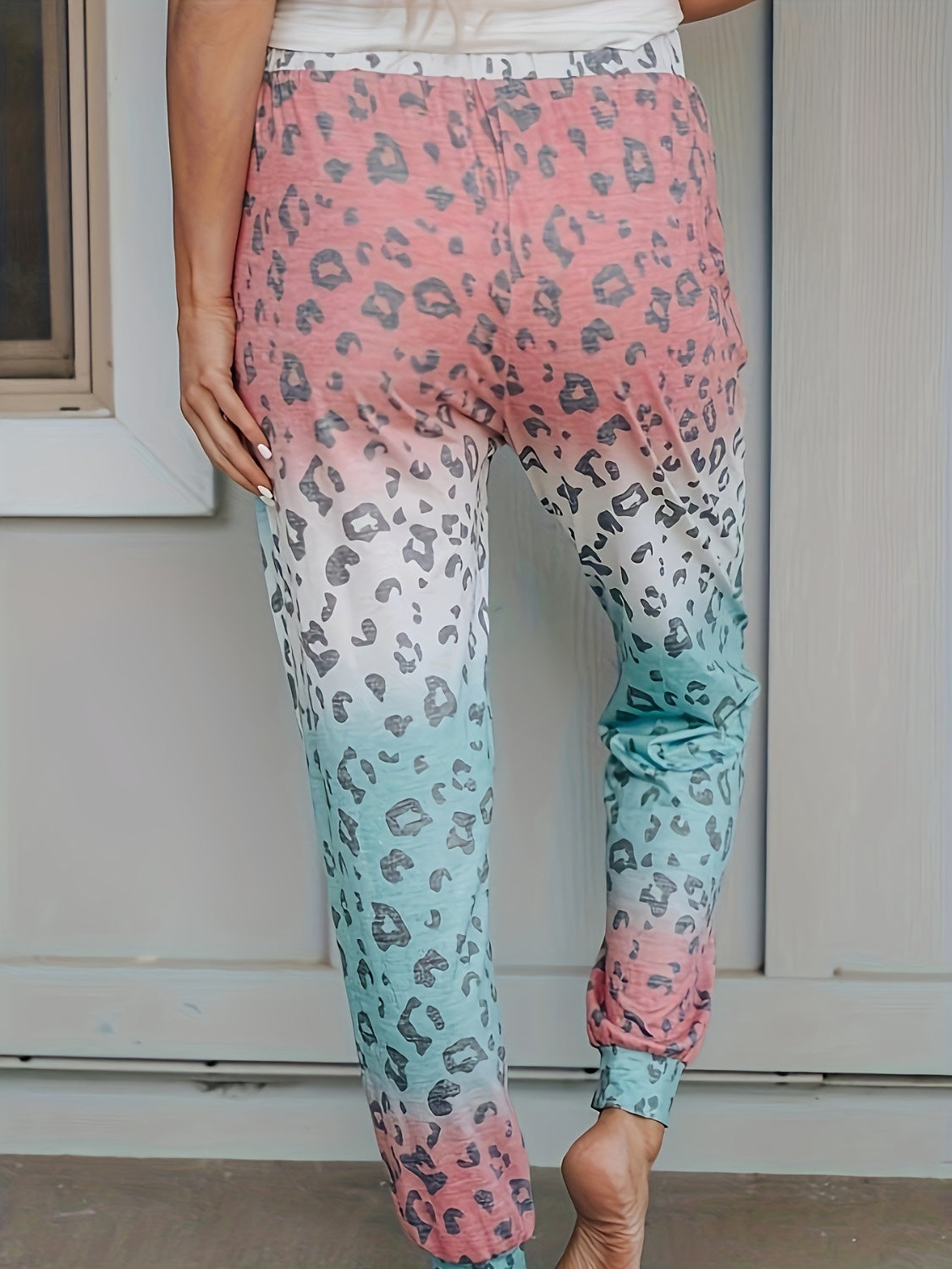 Honeybee Mumford's Drawstring Leopard Pants with Pockets