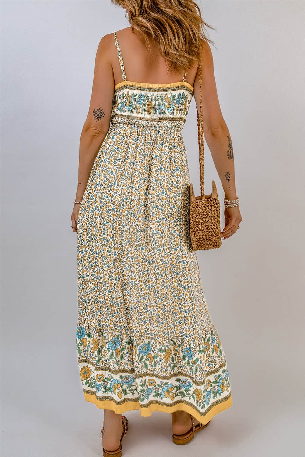 Honeybee Mumford's Casual Bohemian Spaghetti Strap Maxi Dress