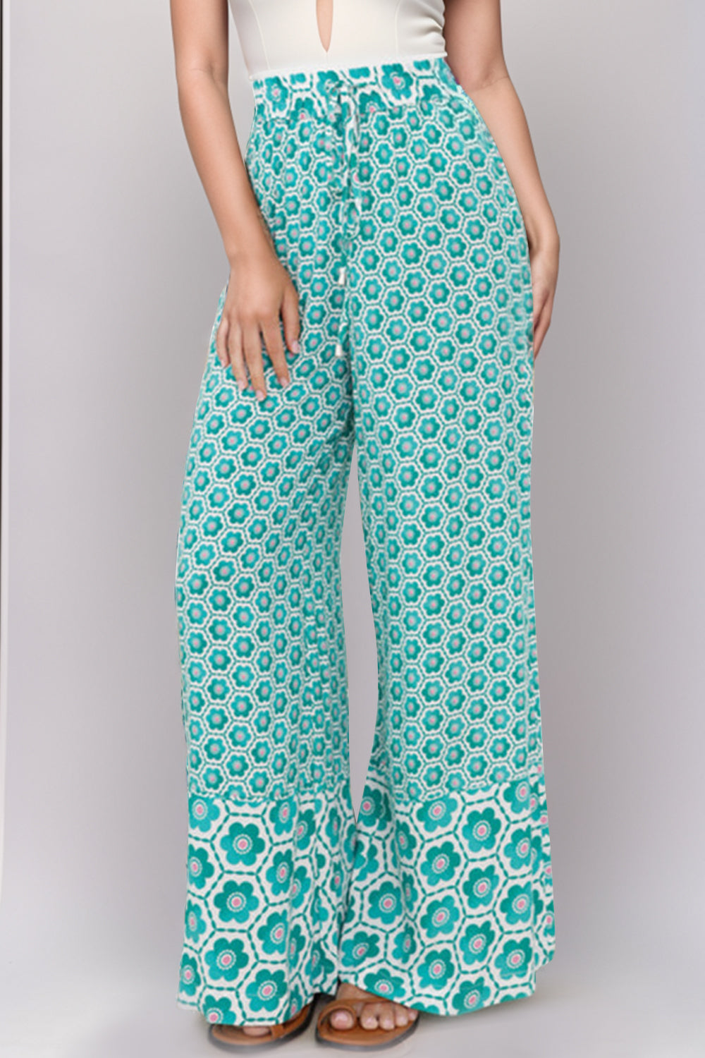 Honeybee Mumford's Printed High Waist Wide Leg Pants