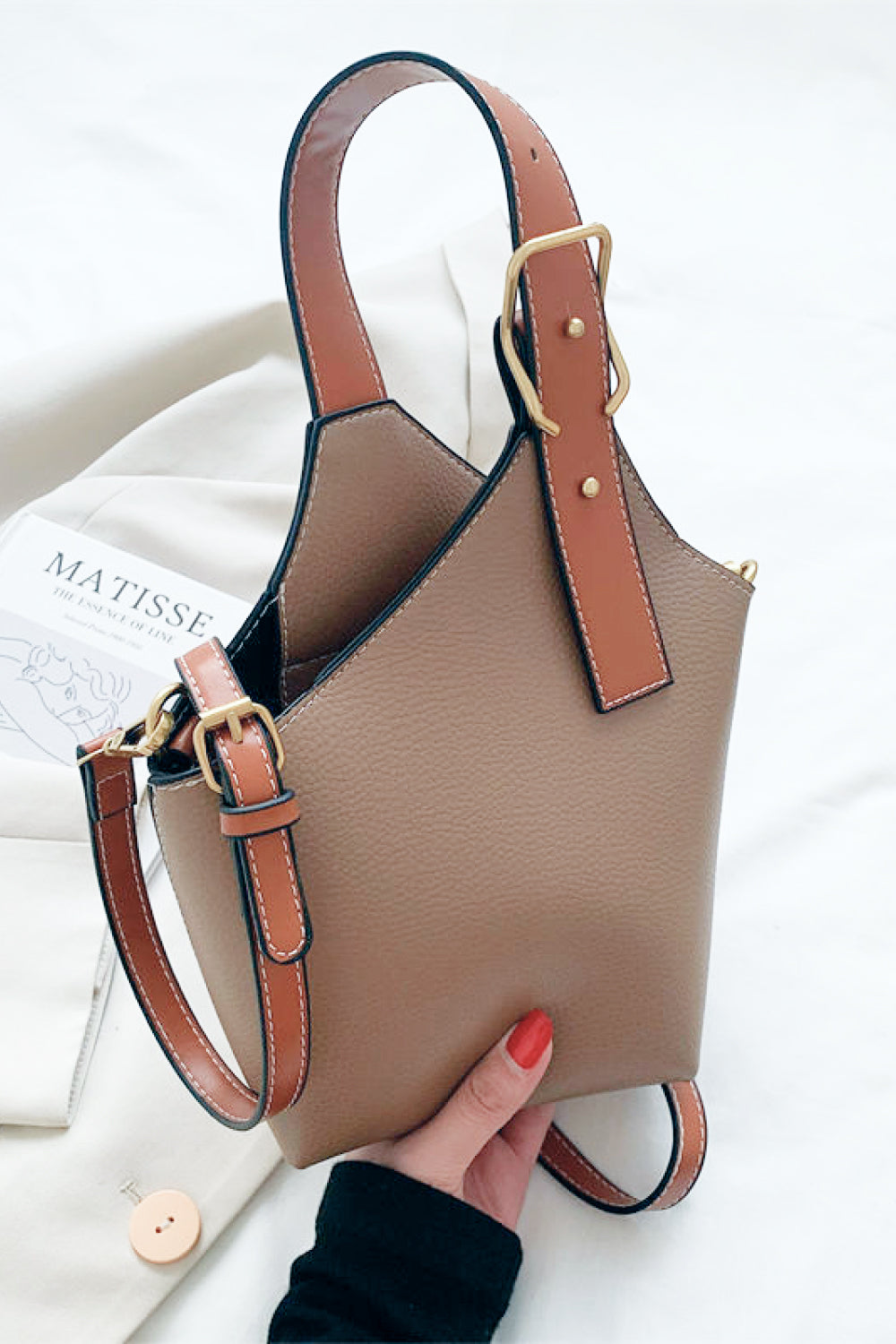 honeybee Mumford's Leather Bucket Bag