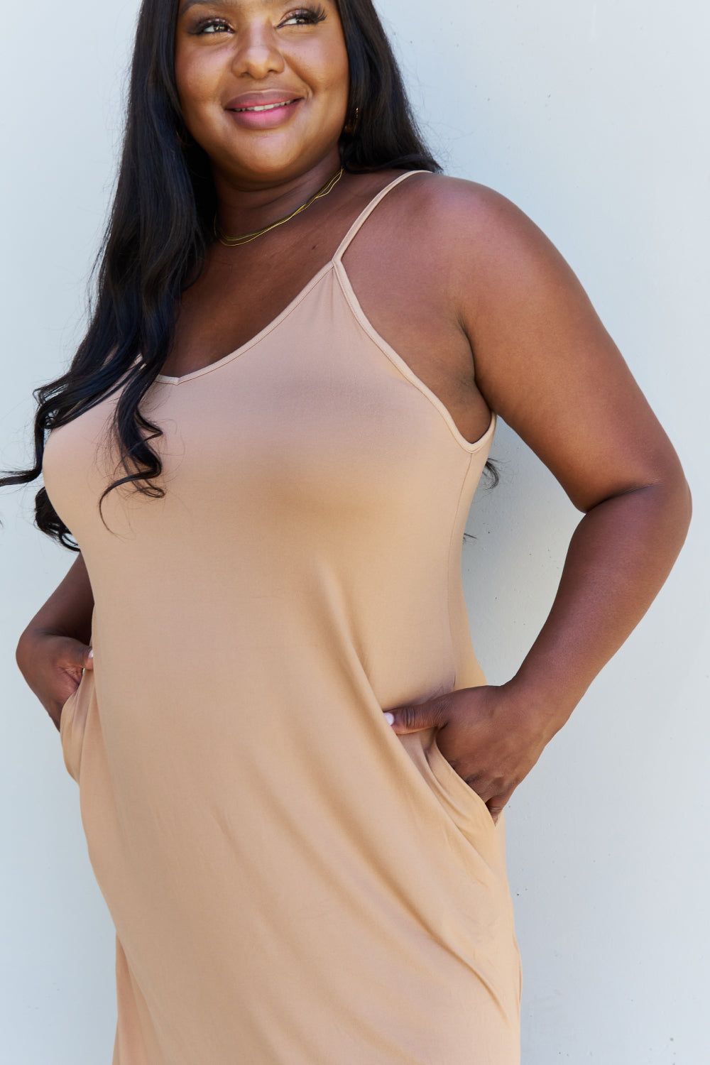 Honeybee Mumford's Cami Side Dress in Camel