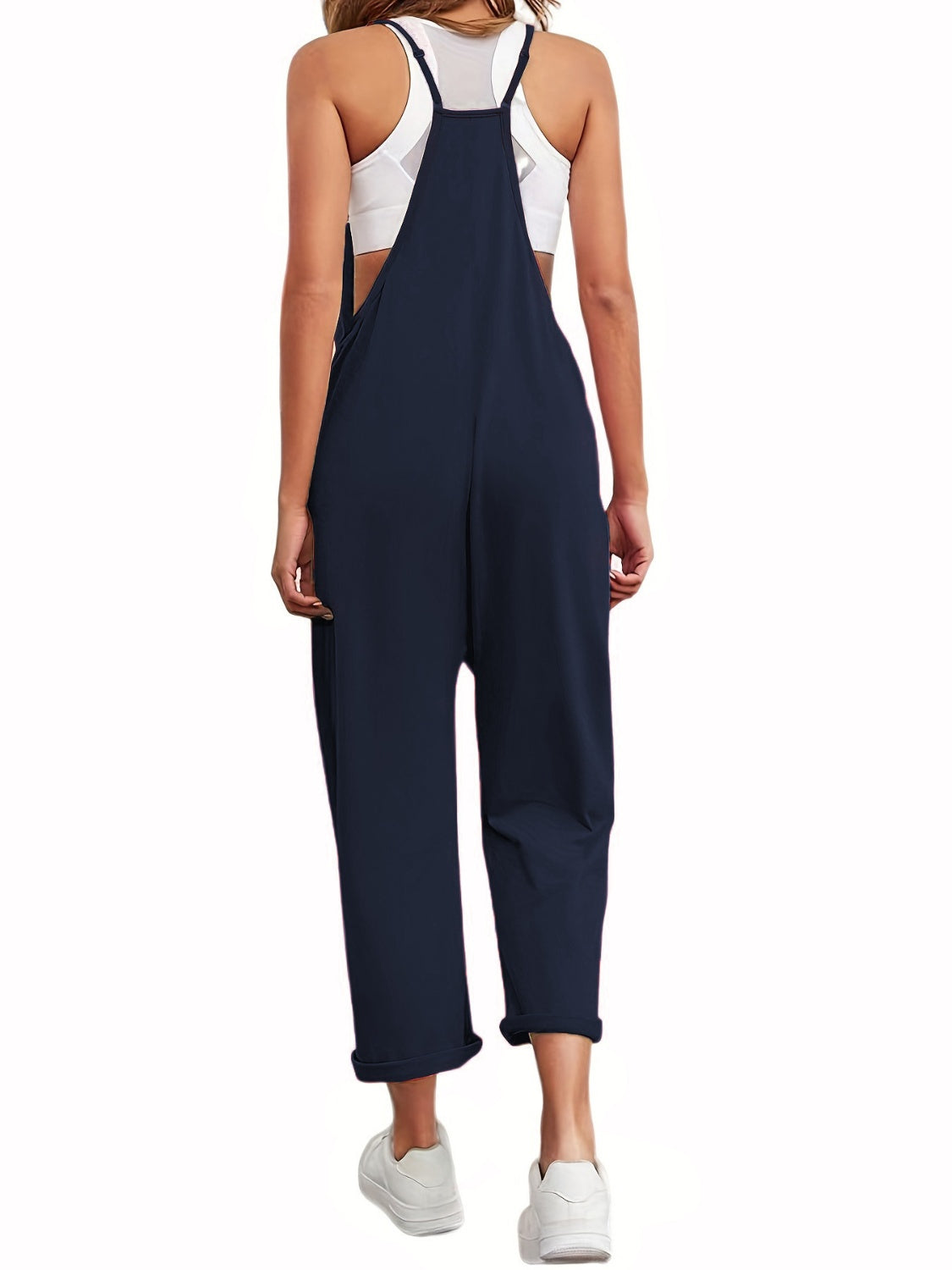 Honeybee Mumford's Full Size Spaghetti Strap Straight Leg Jumpsuit with Pockets