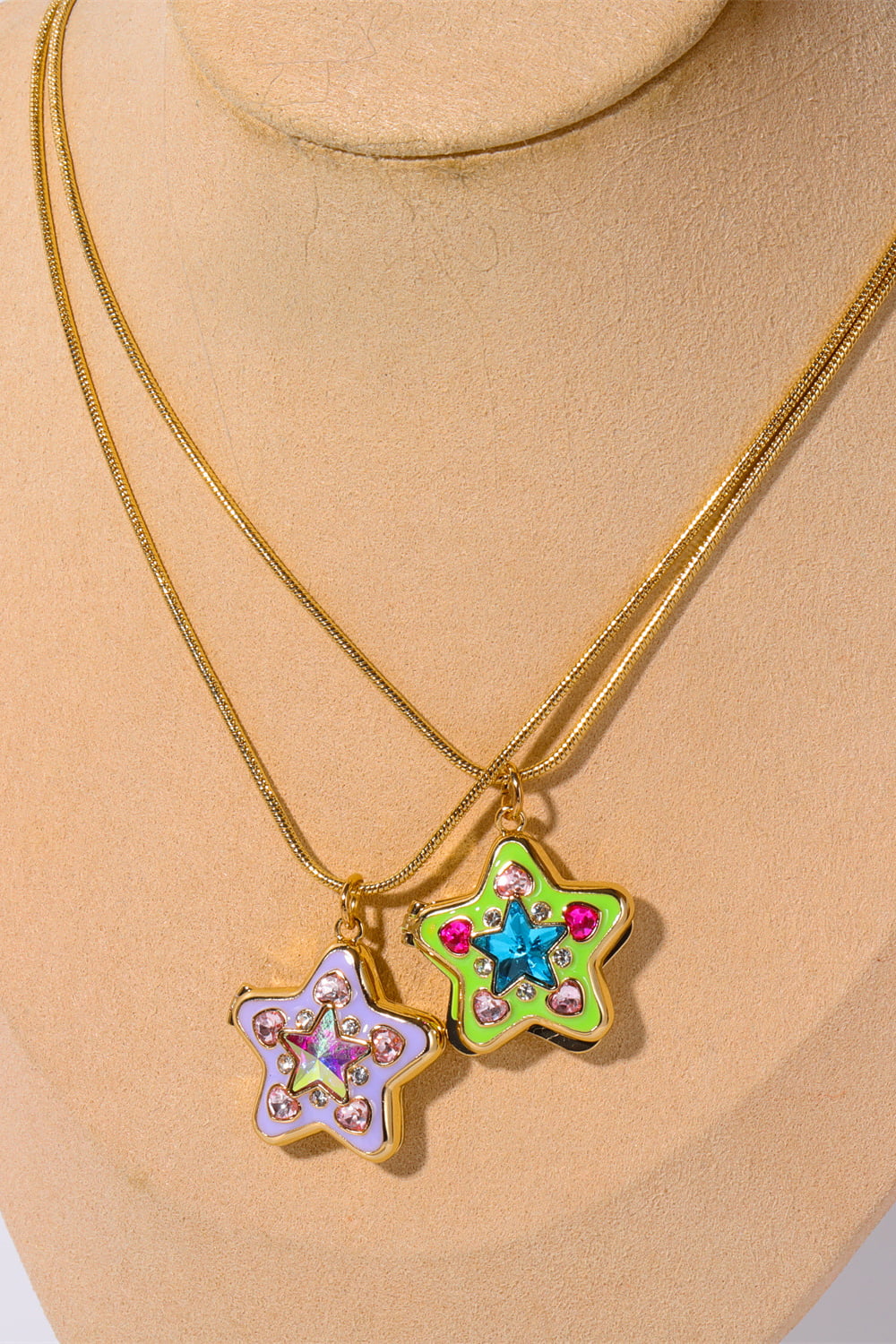 Honeybee Mumford's Rhinestone Star Box Pendant Necklace