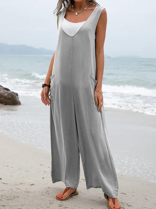 Honeybee Mumford's Full Size Wide Strap Jumpsuit with Pockets