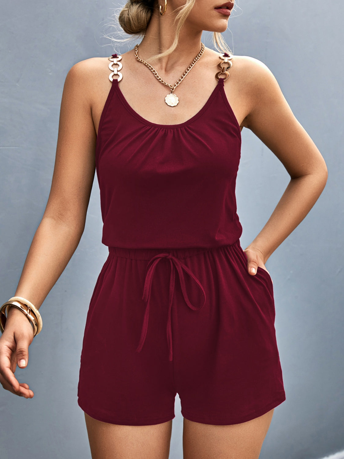 Honeybee Mumford's Scoop Neck Romper with Pockets