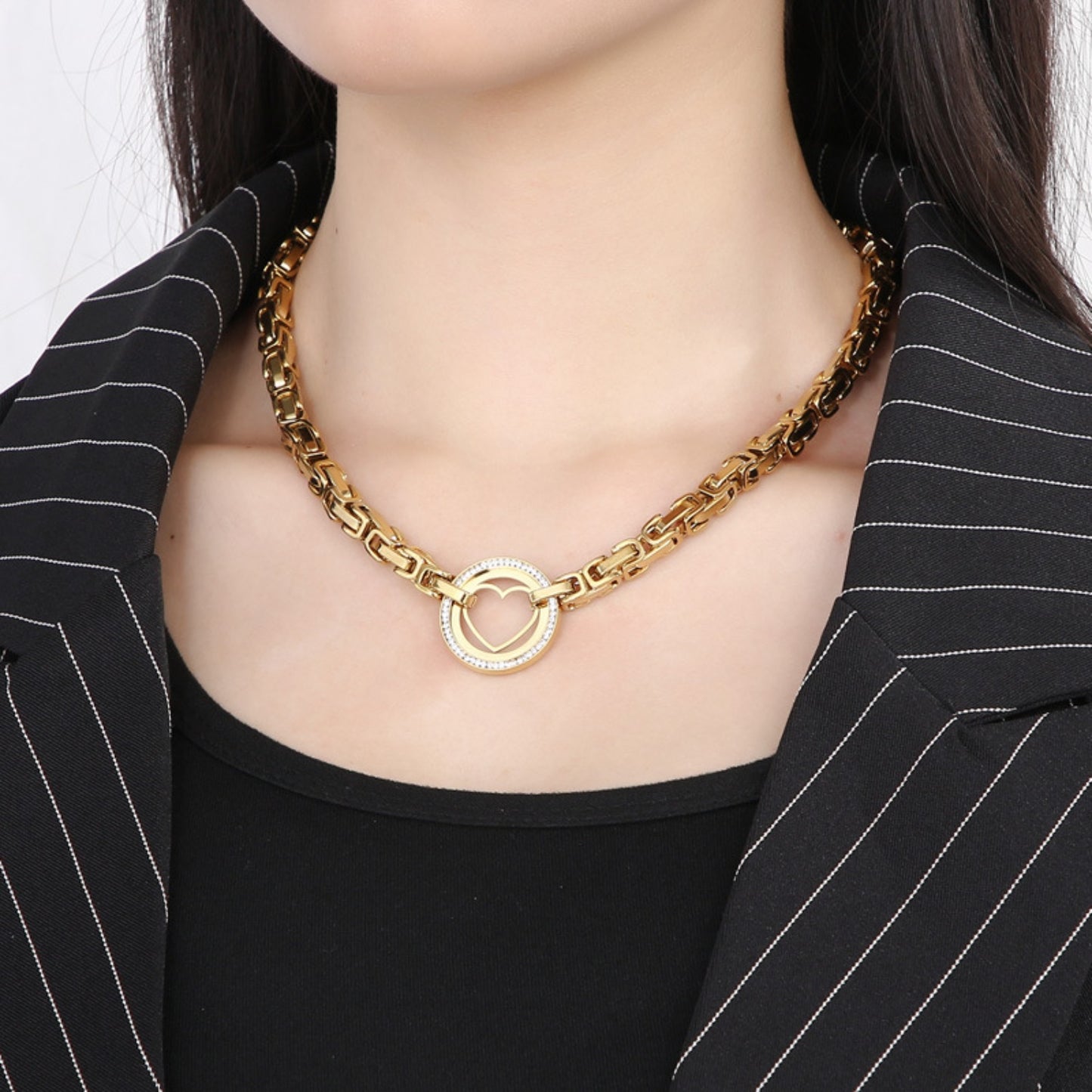 honeybee Mumford's Cutout Heart Shape Chain Necklace