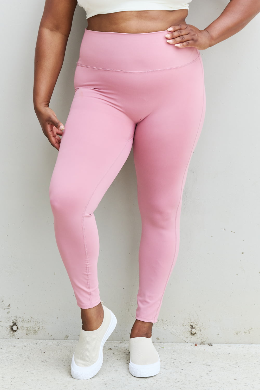 Honeybee Mumford's High Waist Active Leggings in Light Rose