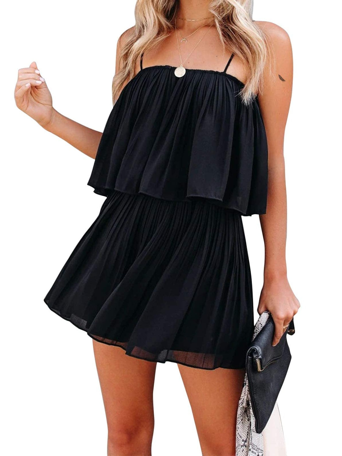 Honeybee Mumford's Ruched Spaghetti Strap Romper