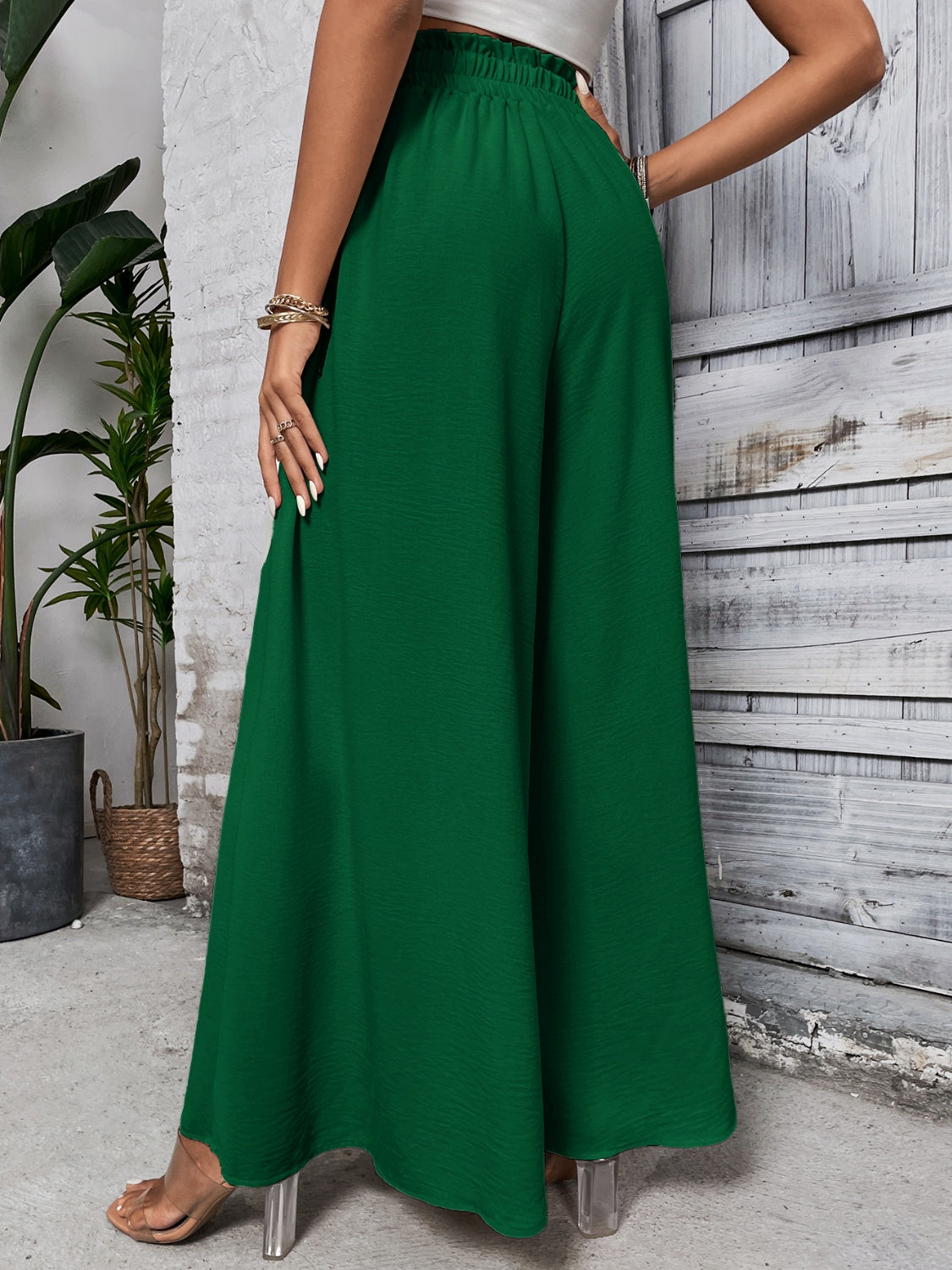 Honeybee Mumford's Tied High Waist Wide Leg Pants