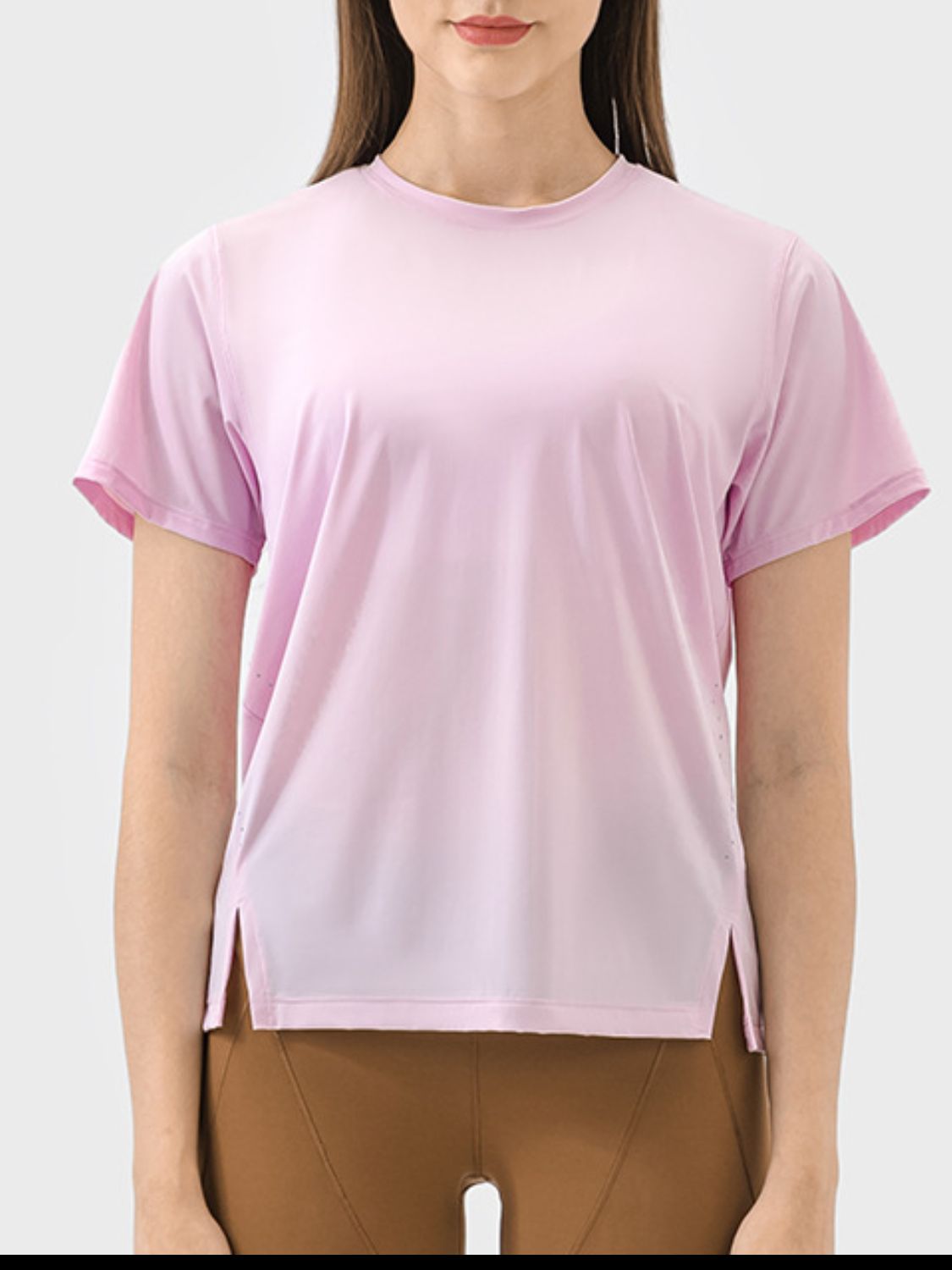 Honeybee Mumford's Slit Round Neck Short Sleeve Active T-Shirt