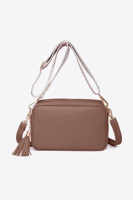 Honeybee Mumford's Leather Tassel Crossbody Bag