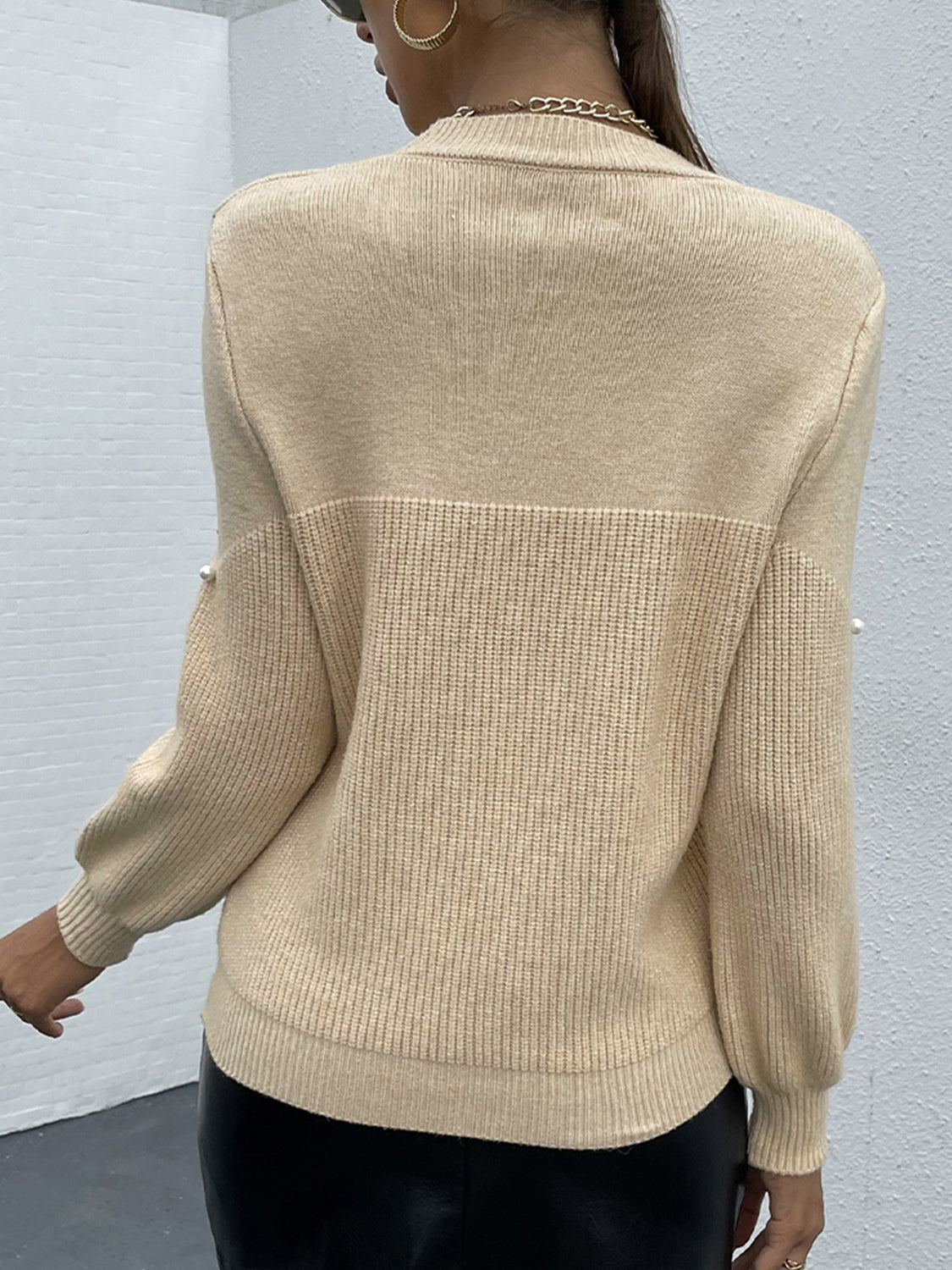 Honeybee Mumford's Pearl Detail Round Neck Sweater