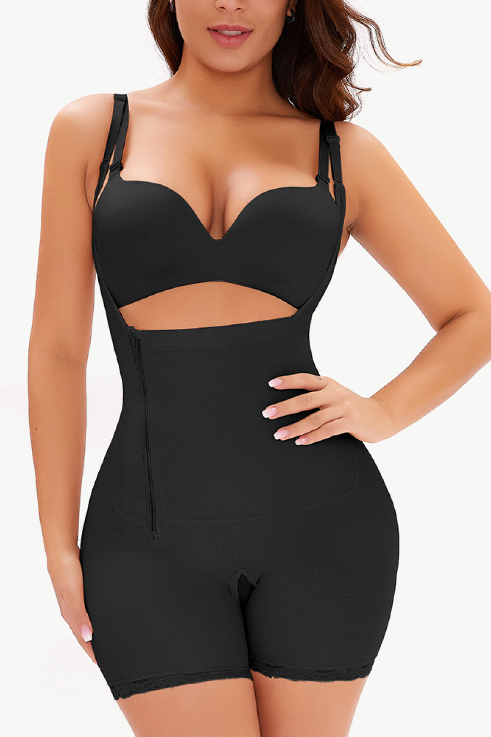 Honeybee Mumford's Full Size Side Zipper Under-Bust Shaping Bodysuit