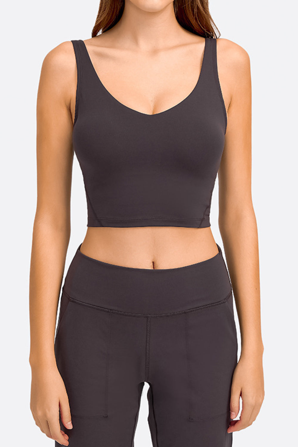 Honeybee Mumford's Deep V-Neck Crop Sports Bra