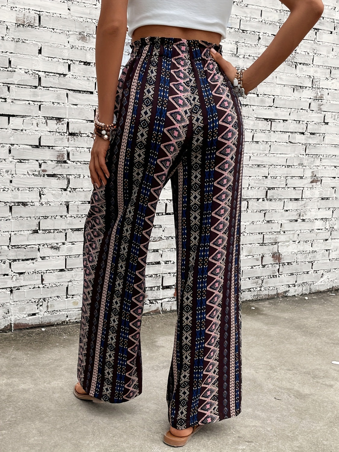 Honeybee Mumford's Printed High Waist Wide Leg Pants