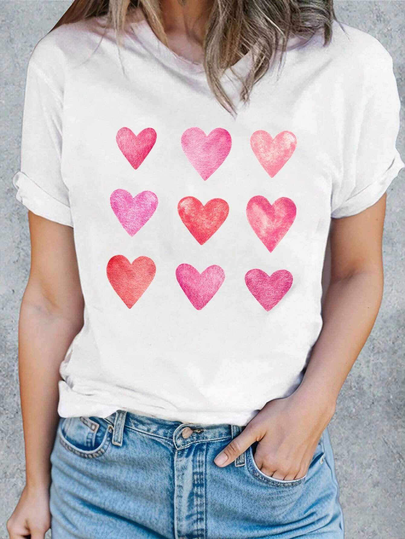 Honeybee Mumford's Heart Round Neck Short Sleeve T-Shirt