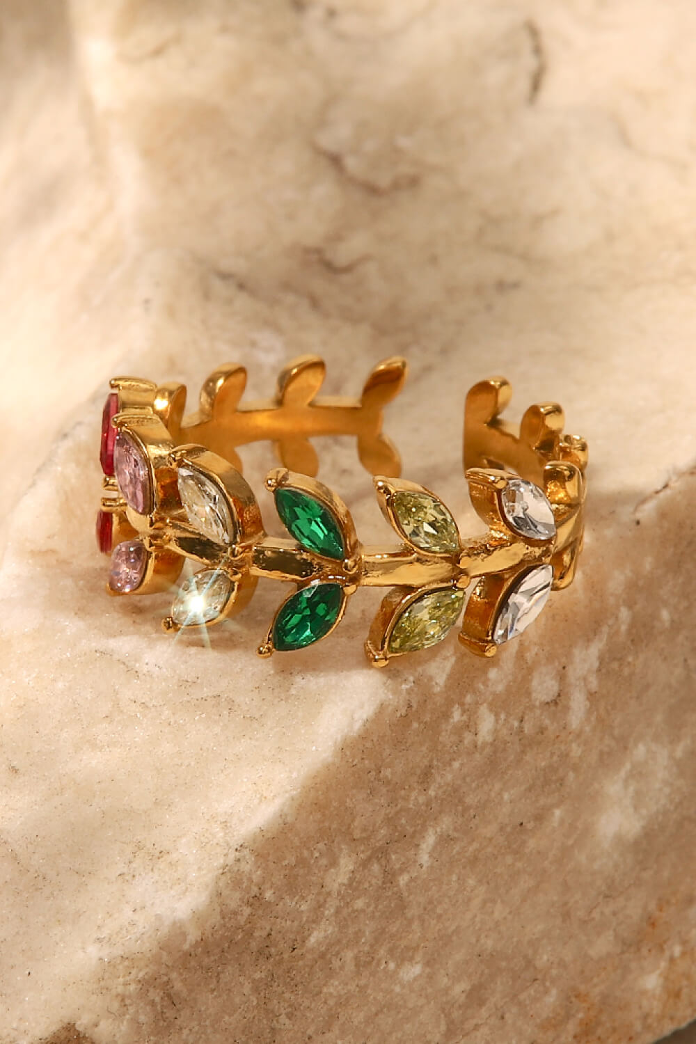 Honeybee Mumford's 18K Gold-Plated Leaf Open Ring