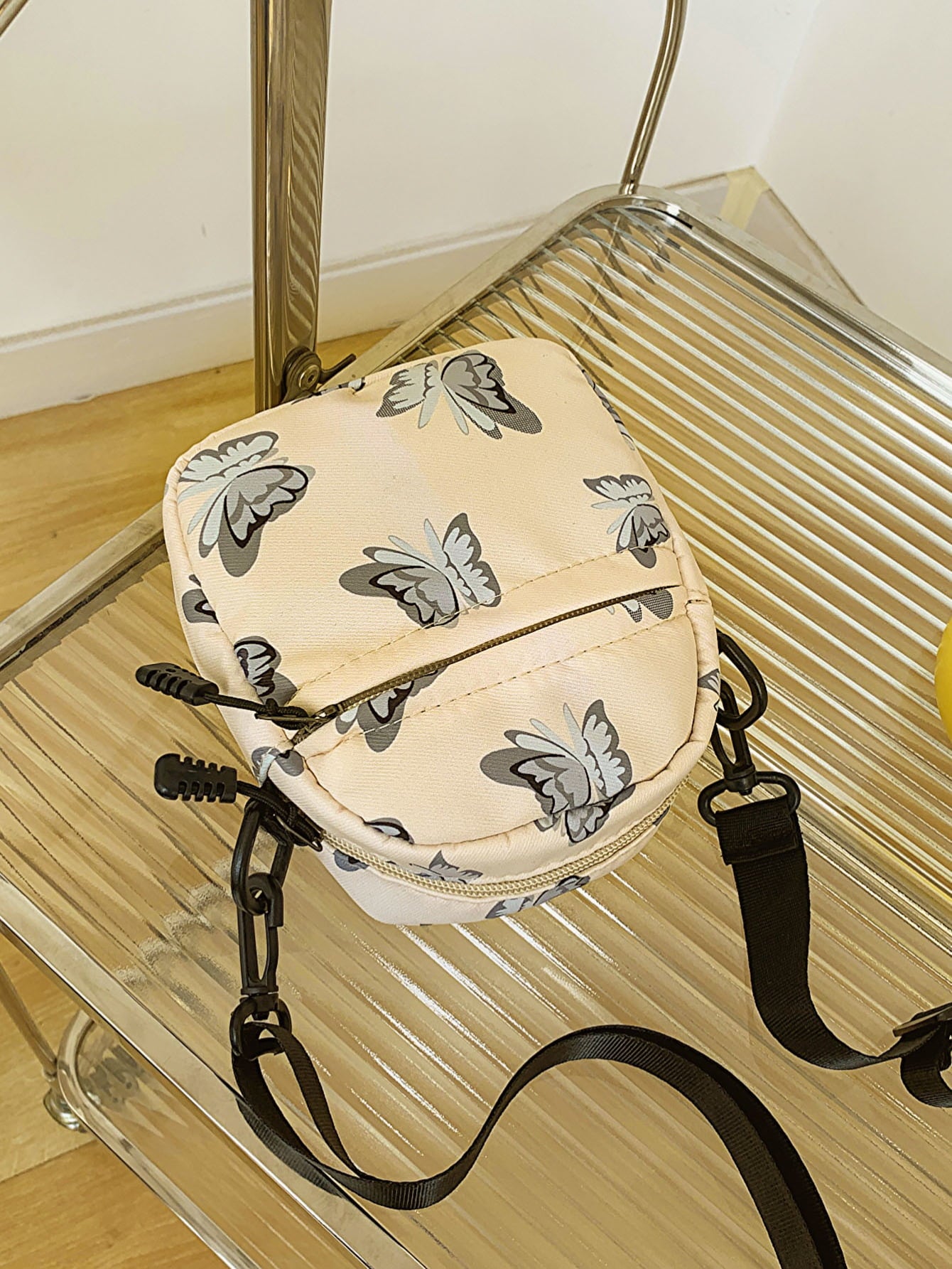 Honeybee Mumford's Butterfly Print Shoulder Bag in pink or light grey and more