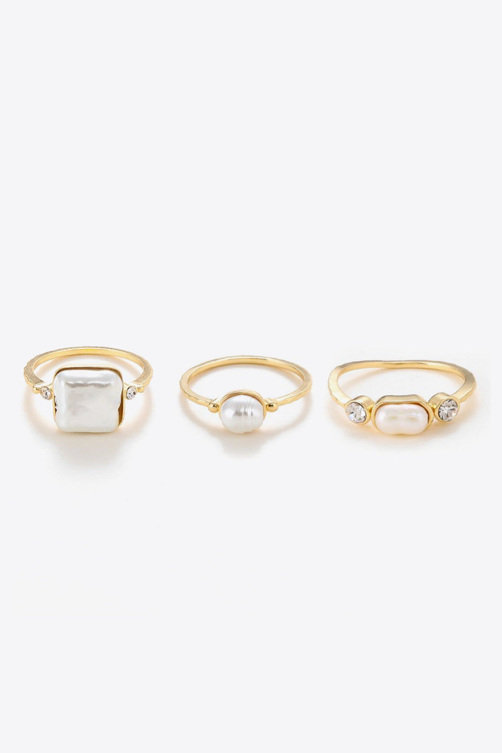 Honeybee Mumford's Pearl 18K Gold-Plated Ring Set