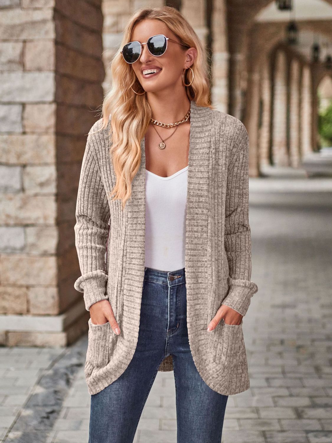 Honeybee Mumford's Open Front Cardigan with Pockets