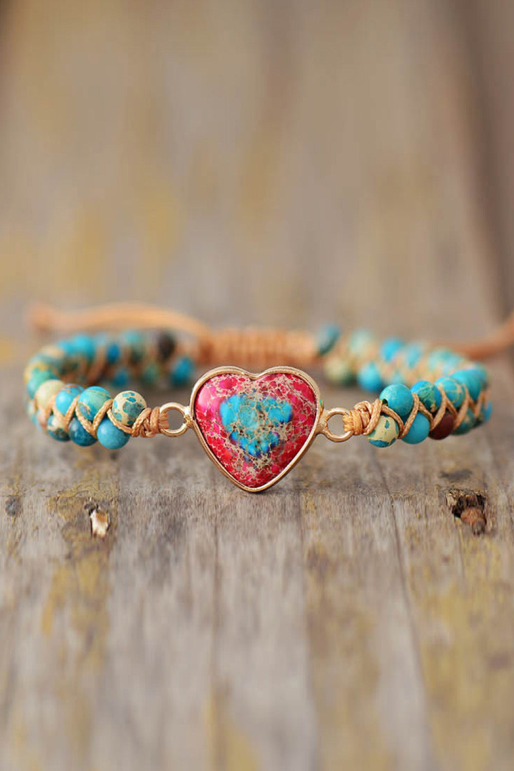 honeybee Mumford's Heart Shape Natural Stone Bracelet