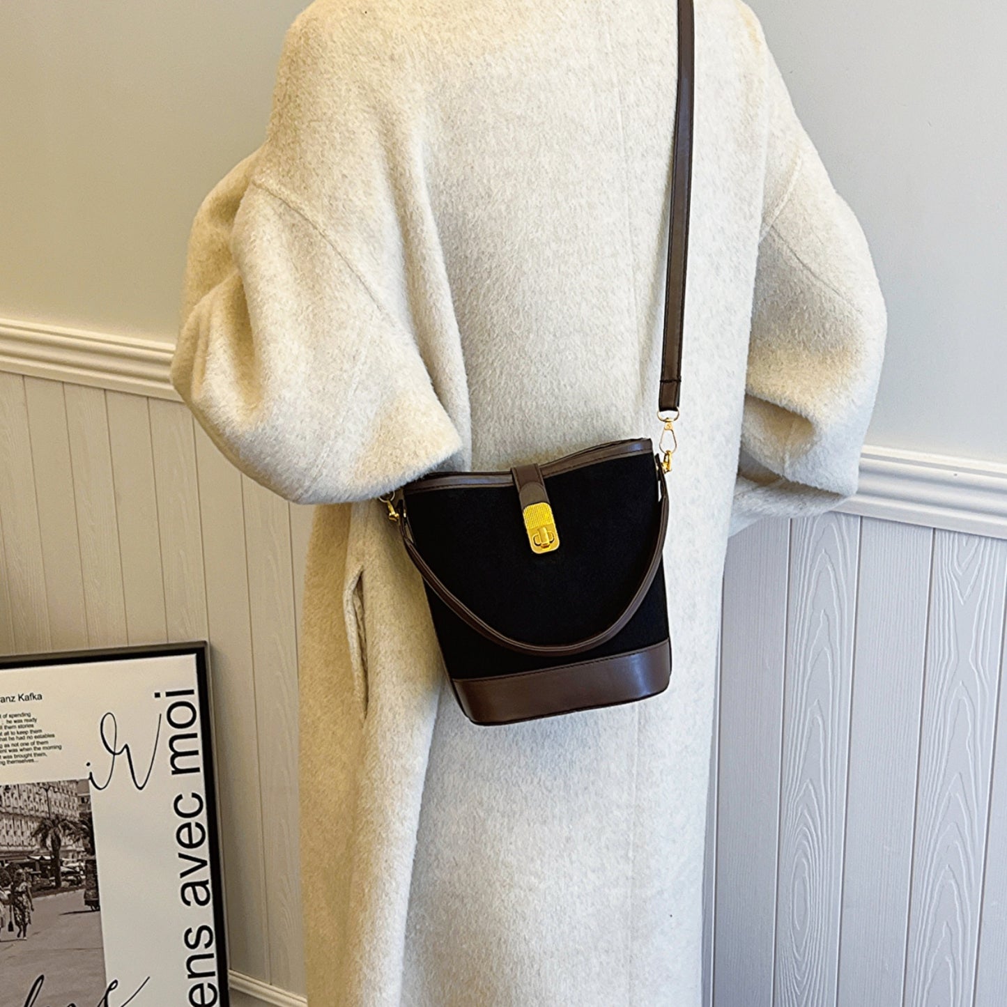 Honeybee Mumford's Leather Bucket Crossbody Bag