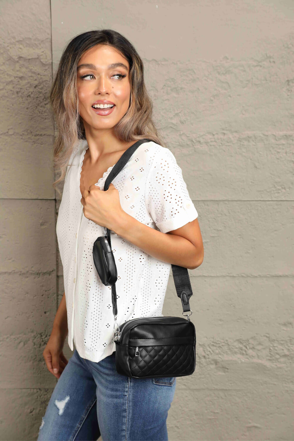 Honeybee Mumford's Leather Shoulder Bag with Small Purse