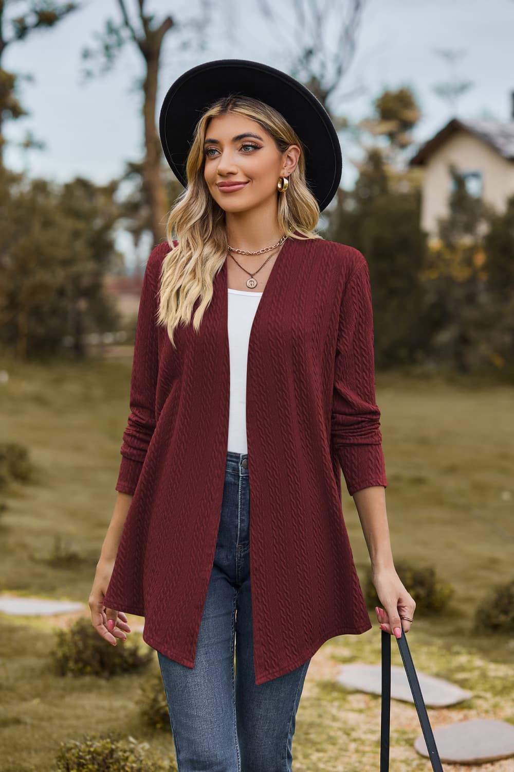 Honeybee Mumford's Open Front Long Sleeve Cardigan