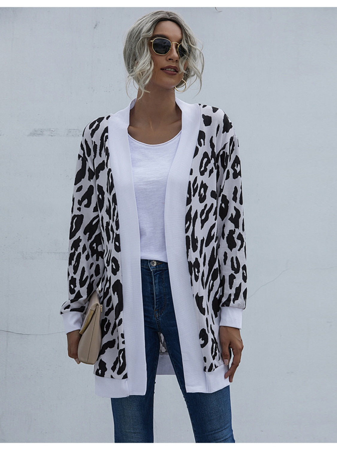 Honeybee Mumford's Leopard Open Front Cardigan